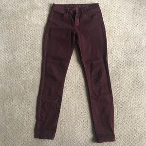Mid-Rise Dark Red/Burgundy Jeans